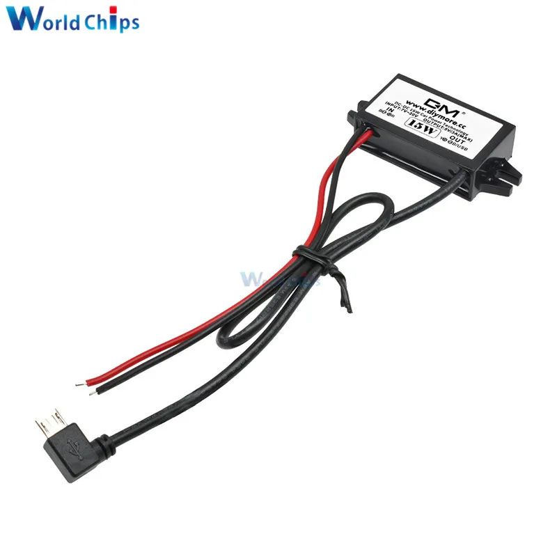 DC-DC 12V to 5V 3A Converter Step Down Power Supply Module Micro USB DC/DC Power Converter Waterproof