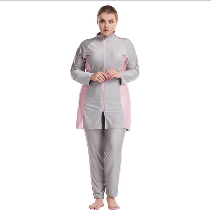 Plus Size 5XL 6XL Modest Swimwear Women Muslim Hijab Swimsuit Long Sleeve Full Cover Burkini Islamic Bathing Suit Beachwear 3PCS