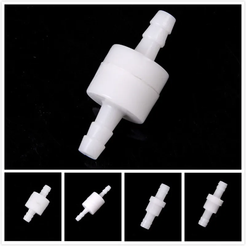 1PCS White 4mm/6mm/8mm/10mm/12mm Plastic One Way Inline Check Valve Fuel Gas Liquid Water Suitable for water petrol diesel oils