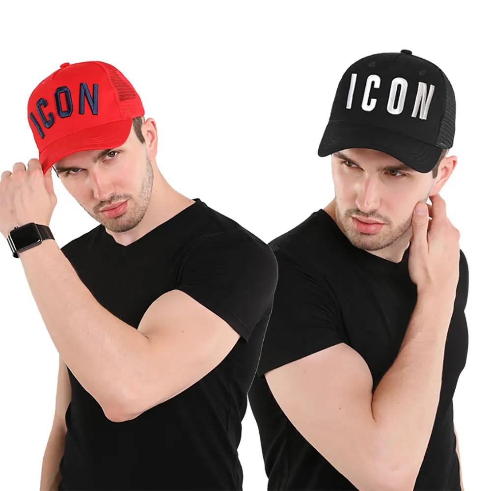 DSQICOND2-DSQ Mesh Boné de beisebol para homens e mulheres, bordado ICON Letters, Dad Hat, Hip Hop Trucker Cap, Verão