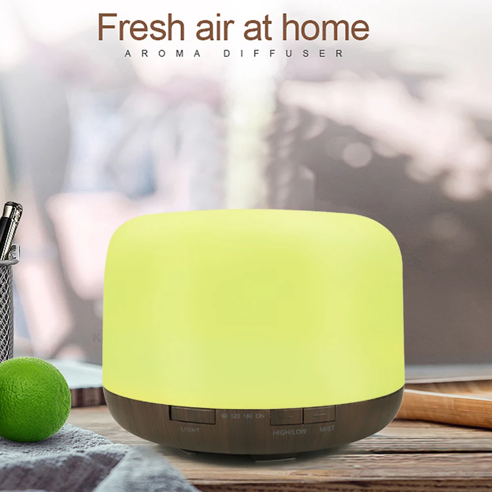 Air Humidifier Ultrasonic Electric Essential Oil Diffuser Home Purifier 300ML 500ML Aroma Anion Mist Maker With 7 LED Night Lamp