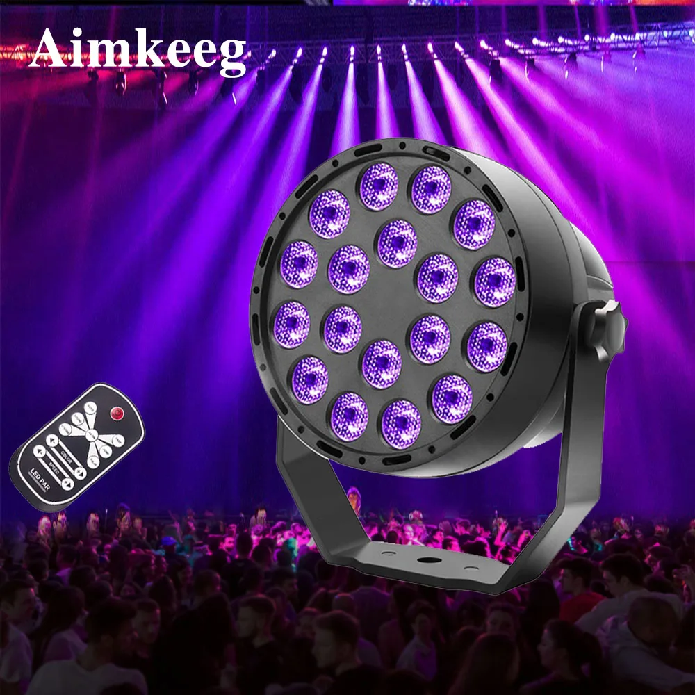 DMX512 Ultraviolet Lighting Effects 18 LED Stage Light Effect DMX Par Light UV Projector Spotlight Sound Activated Disco Light