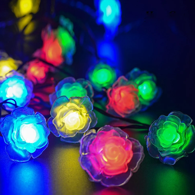 20/30/50/100LED Outdoor Solar String Lights Fairy Holiday Christmas Party Garland Wedding Rose Solar Garden Waterproof Lights