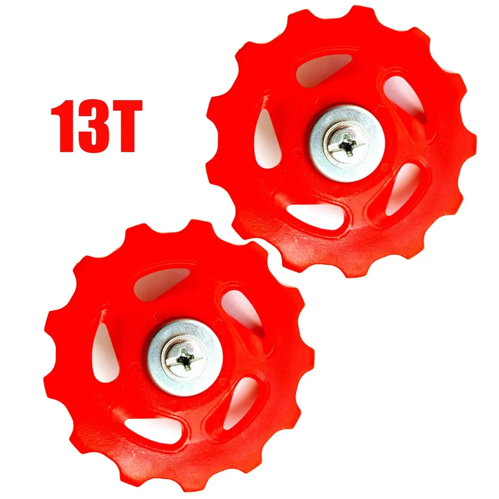 2Pcs 자전거 뒷 변속기 자키 가이드 휠 6/7/8 속도 초경량 MTB 자전거 가이드 휠 10T/13T/15T 변속기 풀리