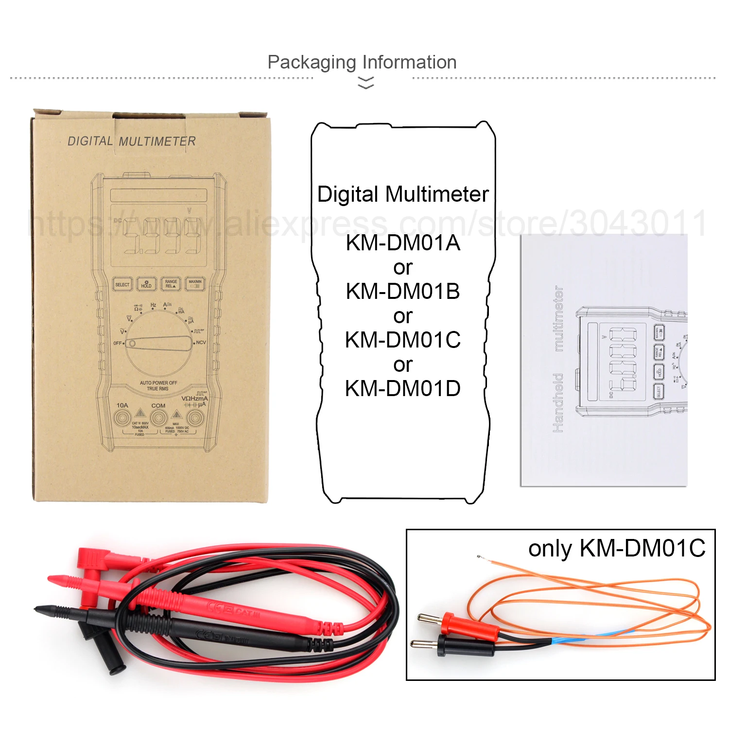 KM-DM01A/B/C/D Intelligent Automatic Scanning Digital Multimeter 3 5/6-digit AC/DC True RMS Transistor Tester Electrician Tool