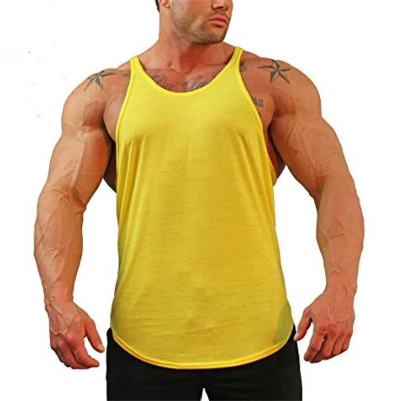 Brand Casual Mens Tank Tops Gym Clothing Training Vest Sleeveless Cotton Canotte Bodybuilding Ropa Hombre Breathable Fitness Top