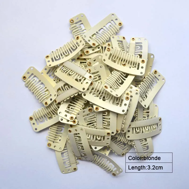 Wig Clips 100PCS 3.2cm 2.8cm U Shape Snap Clips DIY Clip-in Hair Extension Tools Hair Salon Use Clip-ins