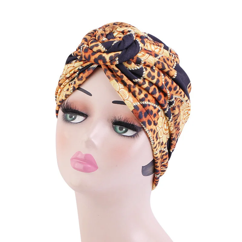 Afrikanische Druck Turban Hut für Frauen Scrunchies Knoten Headwrap Stretch Bandanas Party Headwear Damen Kopftuch Haar Zubehör – Detail 38