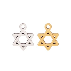 30 x Tibetan Silver/Gold Color Double Sided Star of David Charms Pendants Beads for DIY Earring Jewelry Making Accessories