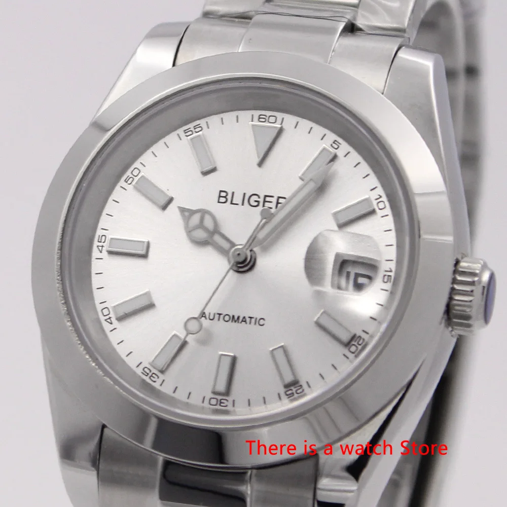 

Bliger 40mm Automatic Mechanical Men Watch Luxury Calendar Luminous Waterproof Sapphire Glass Stainless Steel Case Men's Watch