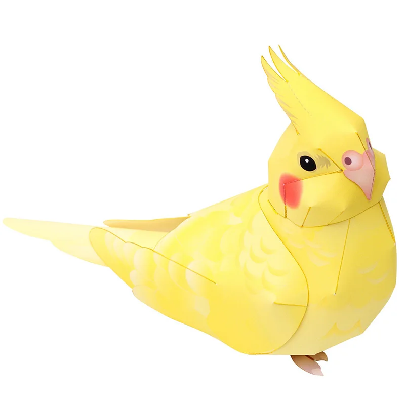 Cockatiel Bird Parrot Origami Art Folding Cute 3D Paper Model Papercraft Animal DIY Kids Adult Handmade Craft Toys QD-210