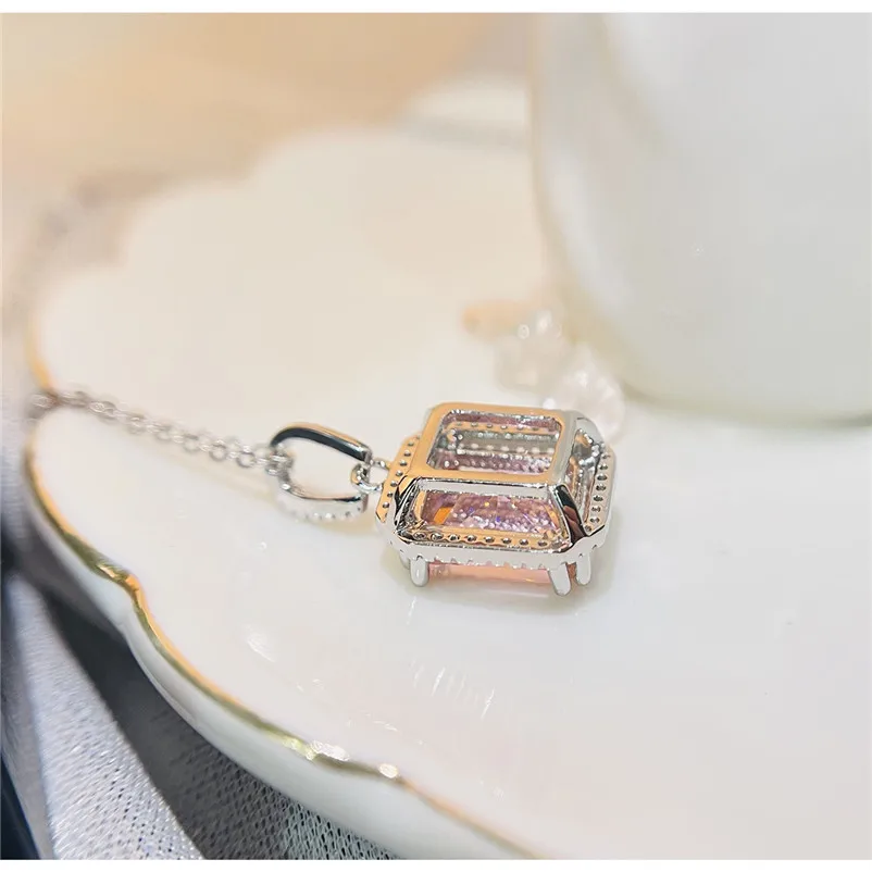 CC Pendants For Women No Chain Cubic Zirconia Pink Yellow White Necklace Pandent Wedding Fine Jewelry CCN288