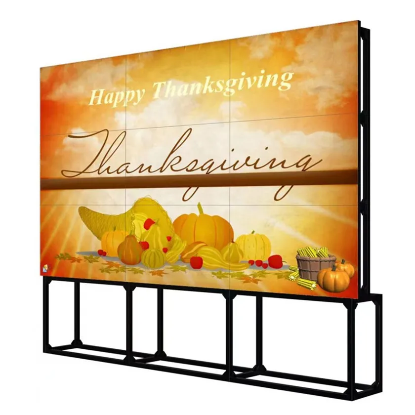 65 Inch 4x4 3.5mm 4K Splicing Advertising Screen LCD Video Wall With LG Panels