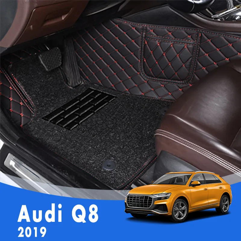 

Автомобильные коврики на заказ для Audi Q8 2019, роскошные двухслойные ковры с проволочной петлей, педали, автомобильные аксессуары, внутренние коврики для автостайлинга