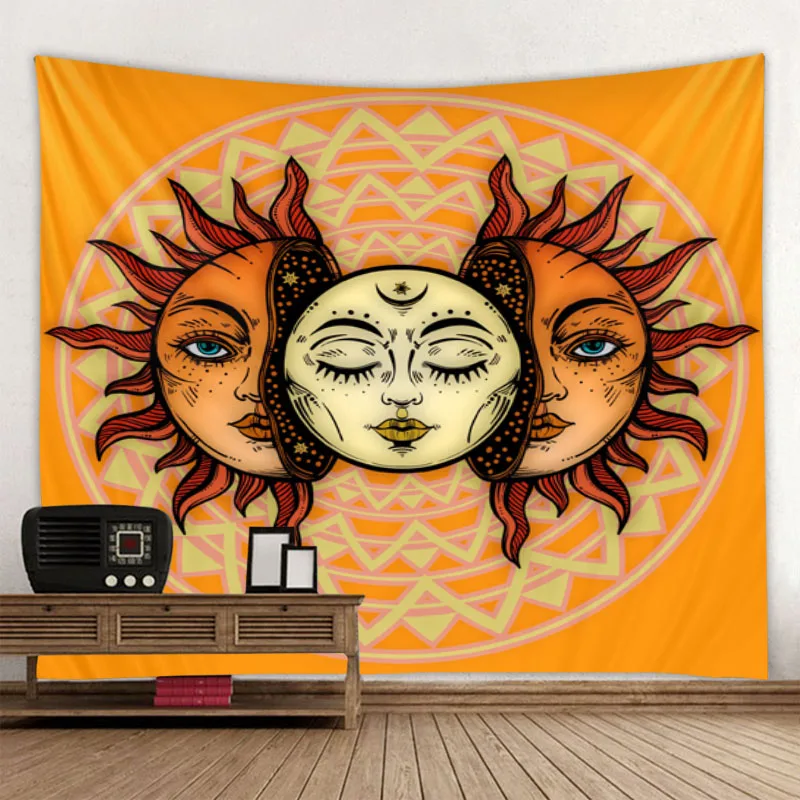 

Sun god Bohemian style tapestry art deco blanket curtain hanging home bedroom living room decoration