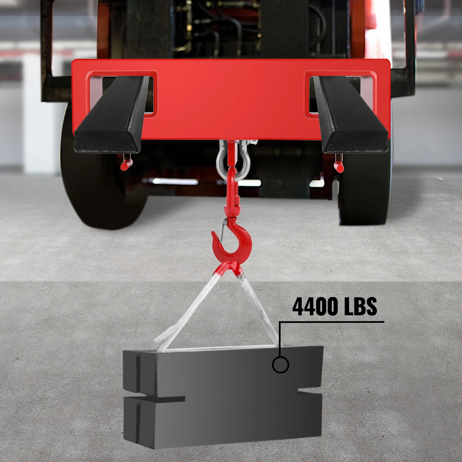 VEVOR Forklift Lifting Hoist Swivel Hook Mobile Crane 4400 lbs 2 Ton capacity lift Mobile Crane Attachments Heavy Duty