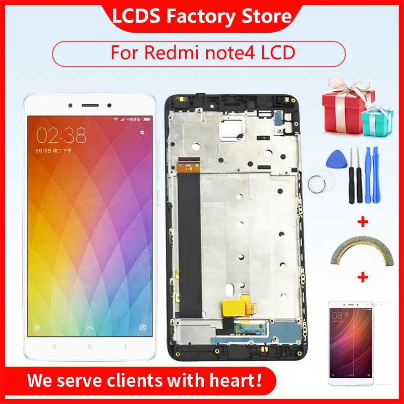 

For Xiaomi Redmi Note 4 LCD Display and Touch Screen With Frame 5.5 Inch Tested For Xiaomi Redmi Note 4X Global MTK Helio X20