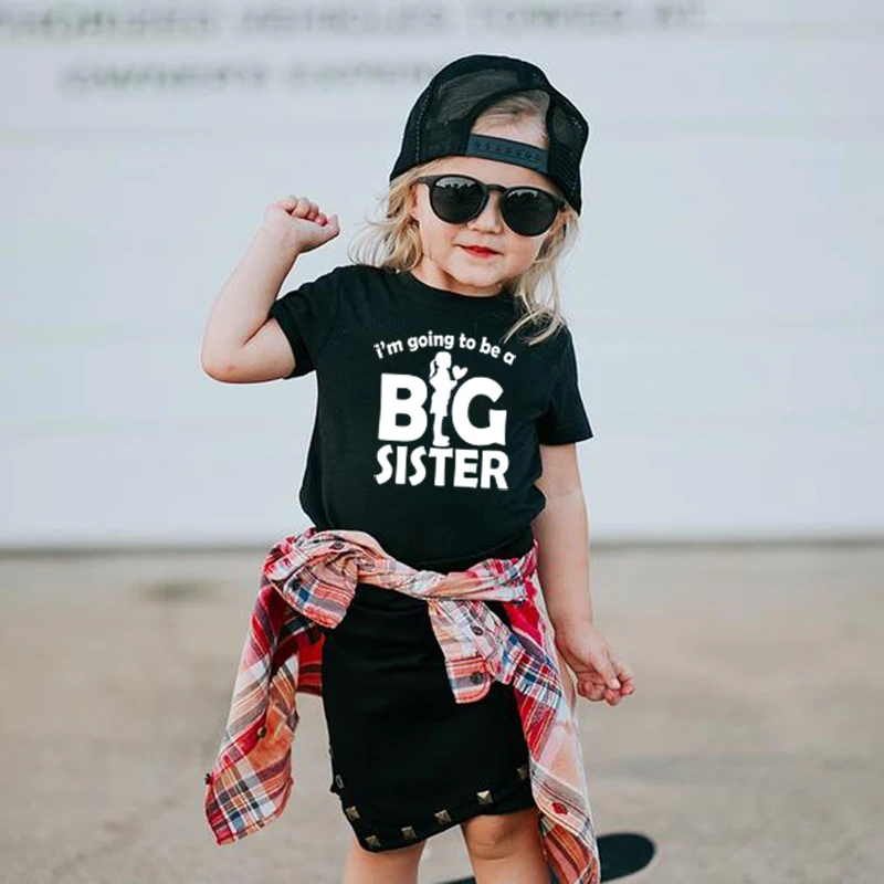 

I'm Going To Be A Big Sister Kids Girls Short Sleeve Announcement T Shirt Big Girl Funny Shirts Fashion Casual Children Tees Top