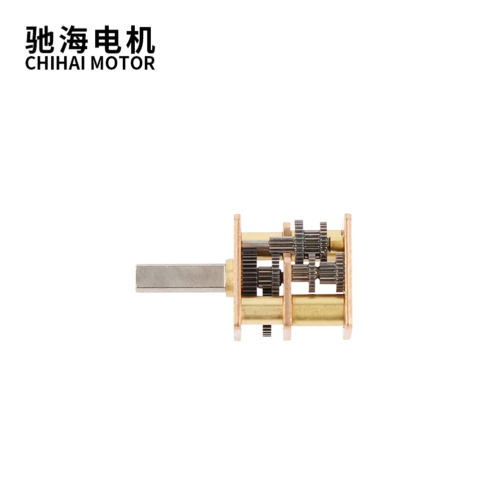 CHF-GM12 4.4mm Length D Shaft Square Brass Reducer Gearbox 12mm*10mm DIY N10 N20 N30 10BY 15BY DC Gear Motor Parts