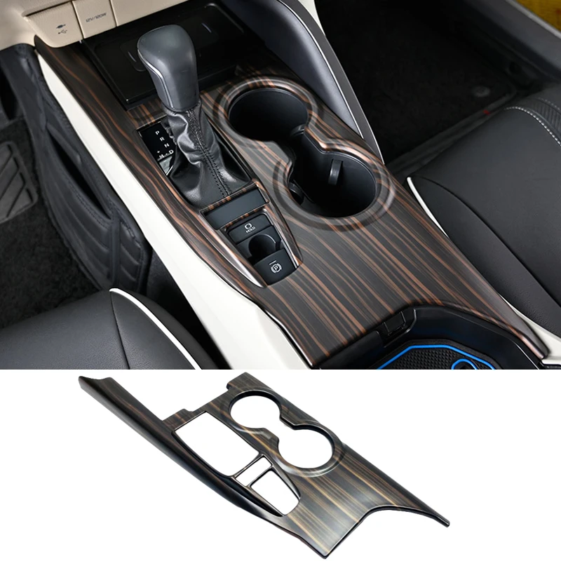 Car Interior Peach Wood Decoration Sticker Center Console Gear Shift Box Panel Cover Trim For TOYOTA CAMRY 2018-2020 Panel Frame