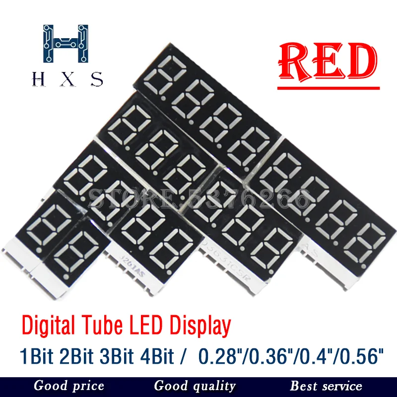 5PCS 0.56inch LED display 7 Segment 1 Bit/2 Bit/3 Bit/4 Bit Digit Tube Red Common Cathode / Anode Digital 0.56 inch led 7segment