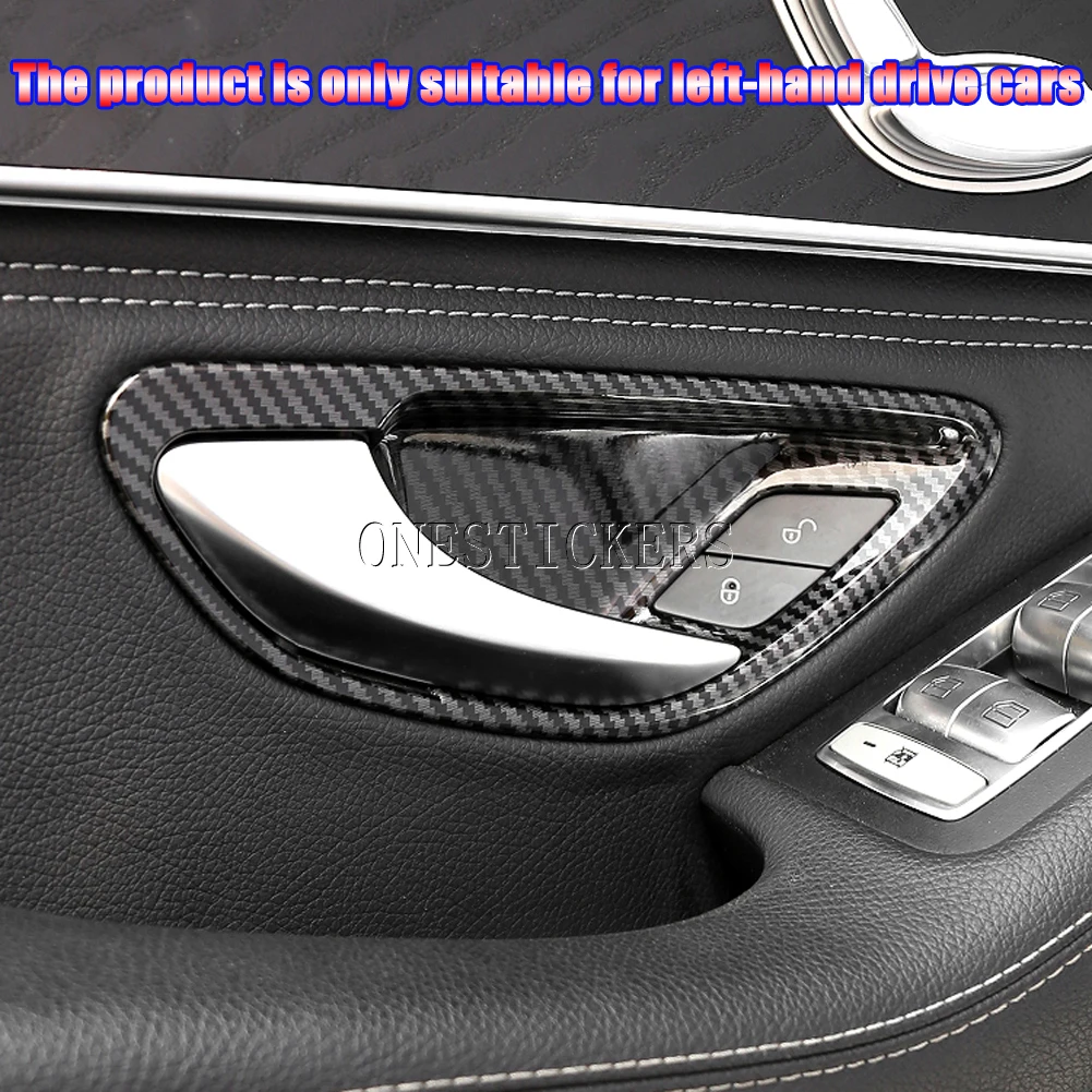 For Mercedes Benz C Class W205 E Class W213 GLC X253 2015-2021 Car Styling Accessories Door Inner Handle Bowl Cover Trim Frame