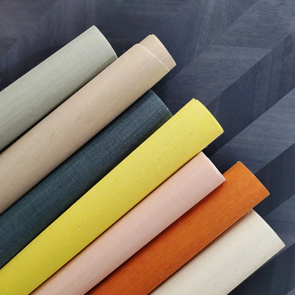 Imagem -05 - Mywind Wallcovering Sisal Natural Texturizado Papel de Parede Azul Marinho Ouro Volta Grasscloth para Decoração da Sua Casa
