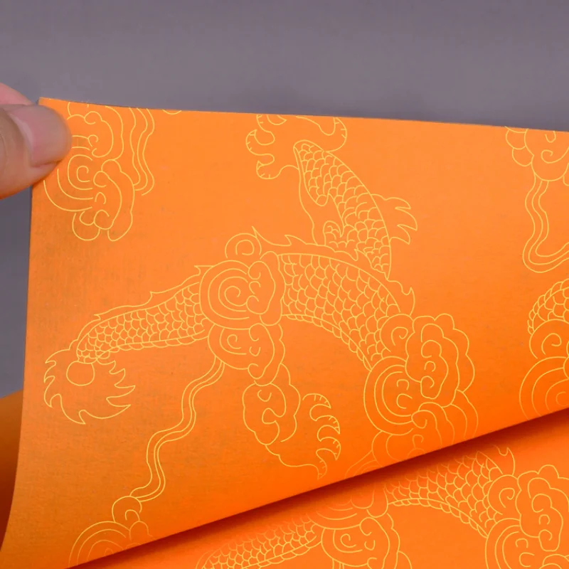 Chinese Half Ripe Xuan Paper Gold Foils Xuan Paper for Painting Calligraphy Papel Arroz with Beautiful Pattern Yellow Rice Paper