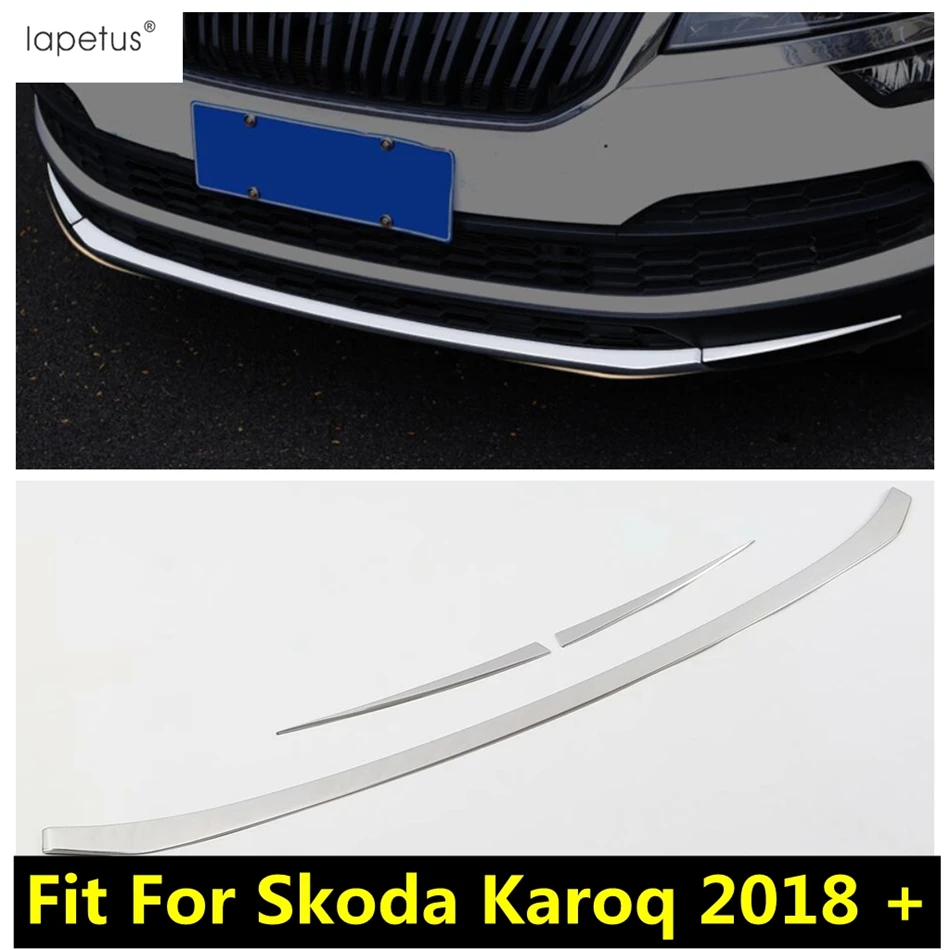 

Front Bumper Bottom Skid Molding Strip Decoration Cover Trim For Skoda Karoq 2018 - 2020 Stainless Steel Exterior Accessories