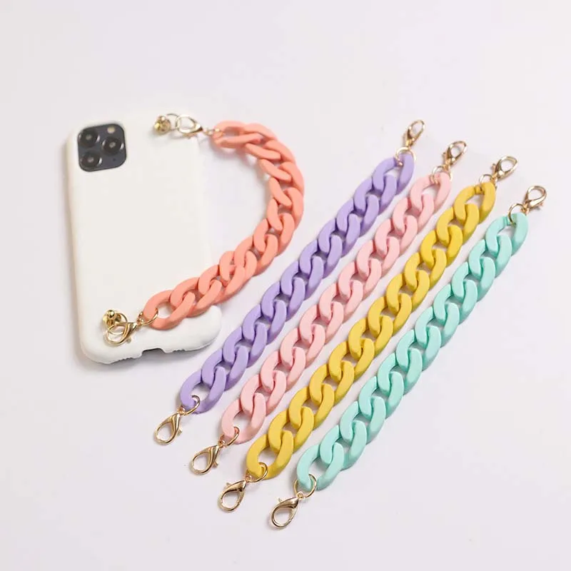 Candy Colors Plastic Chain For Phone Case Key Chain Decoration Mobile Phone Anti-Fall Chain DIY Luggage Chain Hardware Accessory