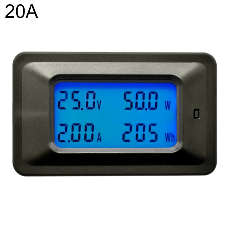 20A/50A/100A Digital DC 8-100V Voltage Current Power Energy Meter Panel Monitor