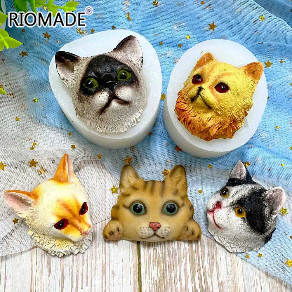 Cat Face Silicone Mold For Fondant Cake Decorating Tools Chocolate Dessert Sugar Kitchen Baking DIY Crafts Gypsum Resin Mould