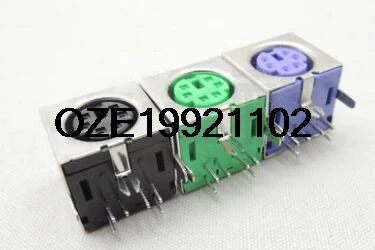 PS/2 6P Mini DIN Plug Female PCB Mouse Keyboard Socket Purple 10PCS