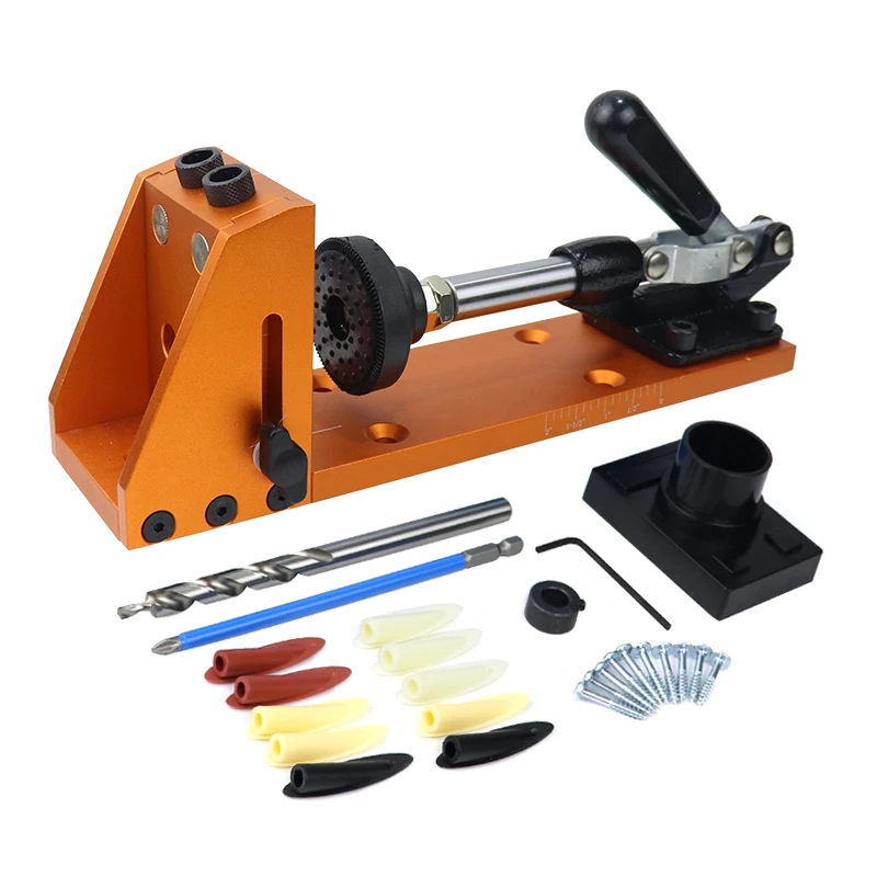 Carpintaria Inclinado Buraco Doweling Jig Kit Pocket Hole Jig 9.5 mm Guia Broca Móveis Ferramentas de Carpintaria