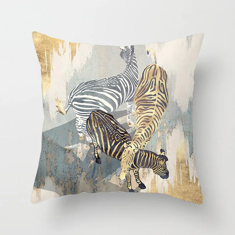 Brand New Abstract Gold Mountains Ocean Cushion Cases Hand Painted Modern Art Pillows Case Sofa Couch Throw Pillows Home Decor