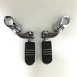 Chrome 32mm Short Angled Highway Foot Pegs Pedals For 1 1/4