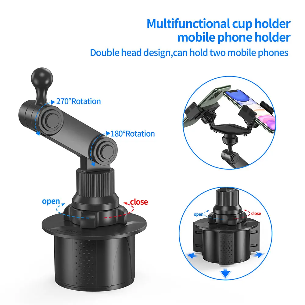 [Upgraded Version] Cup Holder Phone Mount,Miracase Long Neck Never Shake Car Cup Phone Holder Cradle Car Mount for iPhone 12/12