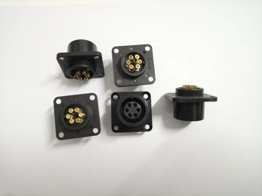 kmtkeramed for 1pcs Round 6-pin socket, Black, Plastic, Flange: 30X30cm,More cheaper
