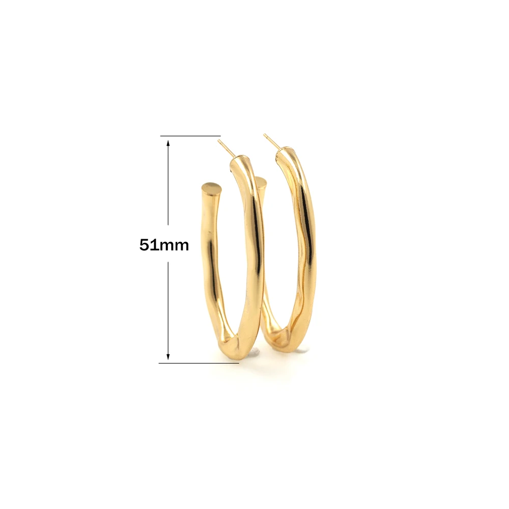 

Gold Filled Large C-shaped Thickened Earrings Letter Open Earrings Jewelry Women's European and American Personality Earrings