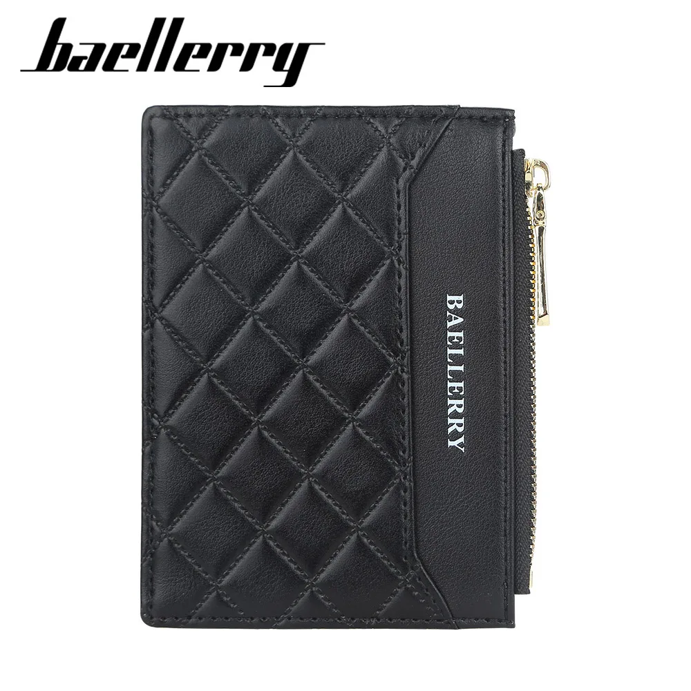 

2022 Mini Women Card Wallets Zipper Plaid Pattren New Slim Fashion Wallets Zipper Quality Female Purse Card Holder Wallet