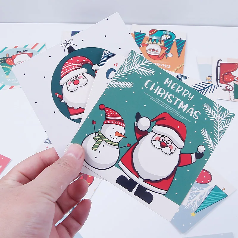 30 pcs/set Merry Christmas Postcard  Letter Cartoon santa snowman Message Greeting Cards Gift New Years Postcards