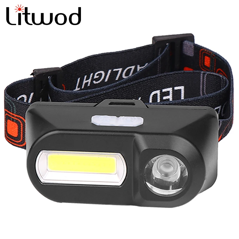 Mini Sensor Led Headlamp Headlights Flashlight Outdoor Q5 COB Bulbs Camping Cycling Portable Head Light Fishing