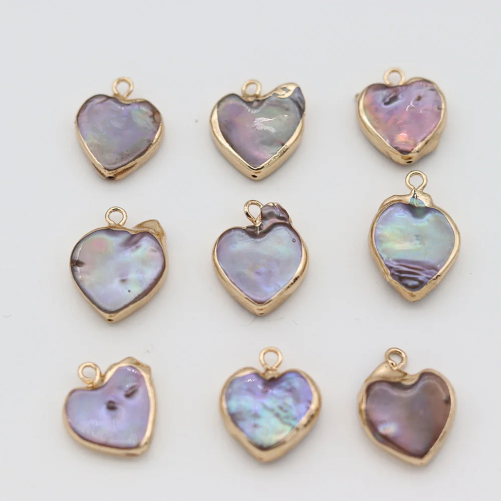 3pcs Heart Shape Natural Freshwater Pearl Charms Pendants for Necklace Bracelet Accessories Jewelry Making DIY Size 15x15mm