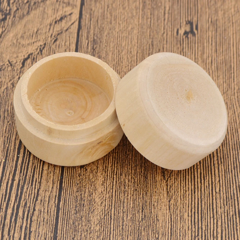 Mini Round Pine Wood Ring Jewelry Trinket Soap Box Storage Container Gift Case Compact and exquisite workmanship