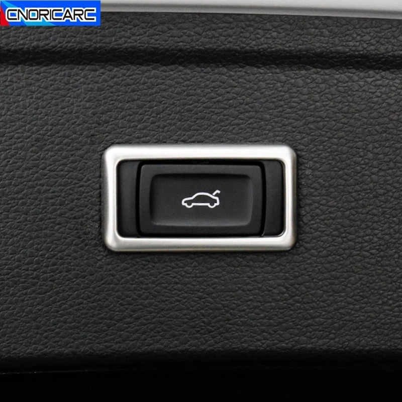 Car Electric Tail Door Switch Button Frame Decoration Decals For Audi Q5 FY 2018 2019 Stainless Steel Interior Accessories