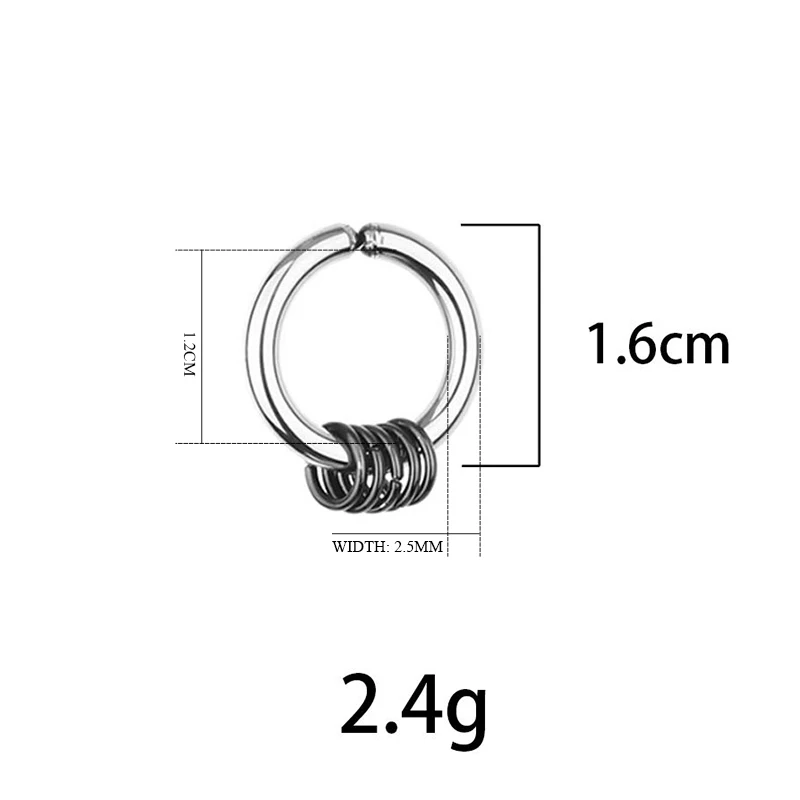 Fake Hoops Men\'s Stainless Steel Painless Clip on Ear Earrings for Teens Women Male Punk Cool Stuff Non Piercing Without Holes