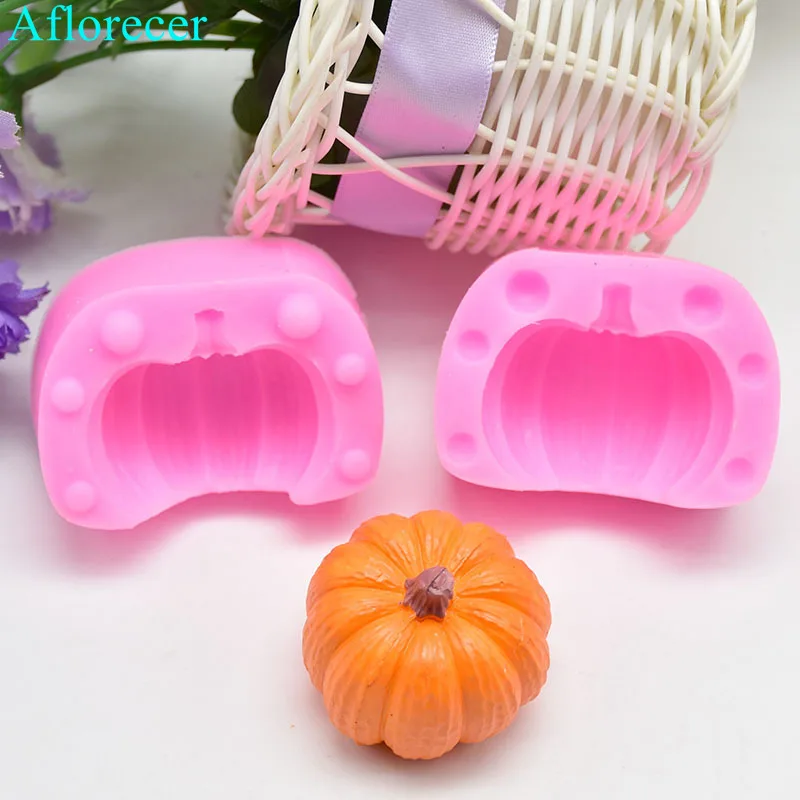 Mini Pumpkin Shape Candle Silicone Mold DIY Aroma Plaster Crafts Mould Halloween Home Decoration Small Candle Soap Mold