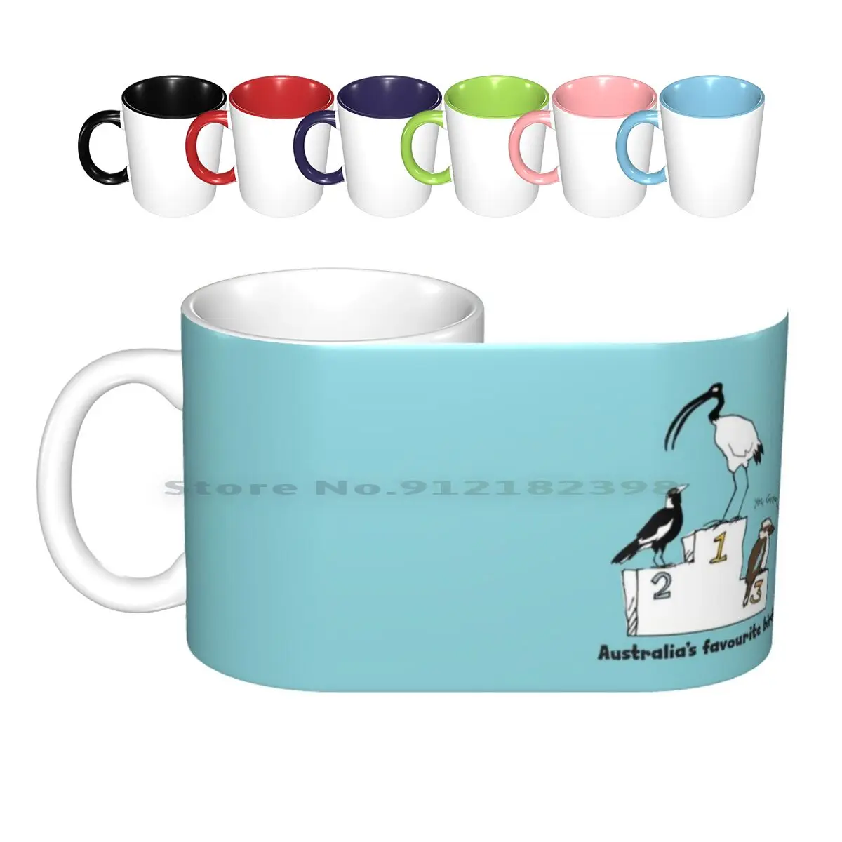 Australia's Favourite Bird Ceramic Mugs Coffee Cups Milk Tea Mug Ibis Ibises Magpie Kookaburra Birds Australia Creative