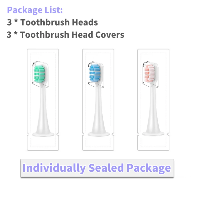 Lekich Tình Yêu Dành Cho Xiaomi Mijia Âm Điện Đầu Bàn Chải Đánh Răng T300 T500 U-Phong Cách 3D-Whitening Đầu Bàn Chải Đánh Răng Với Bảo Vệ Có