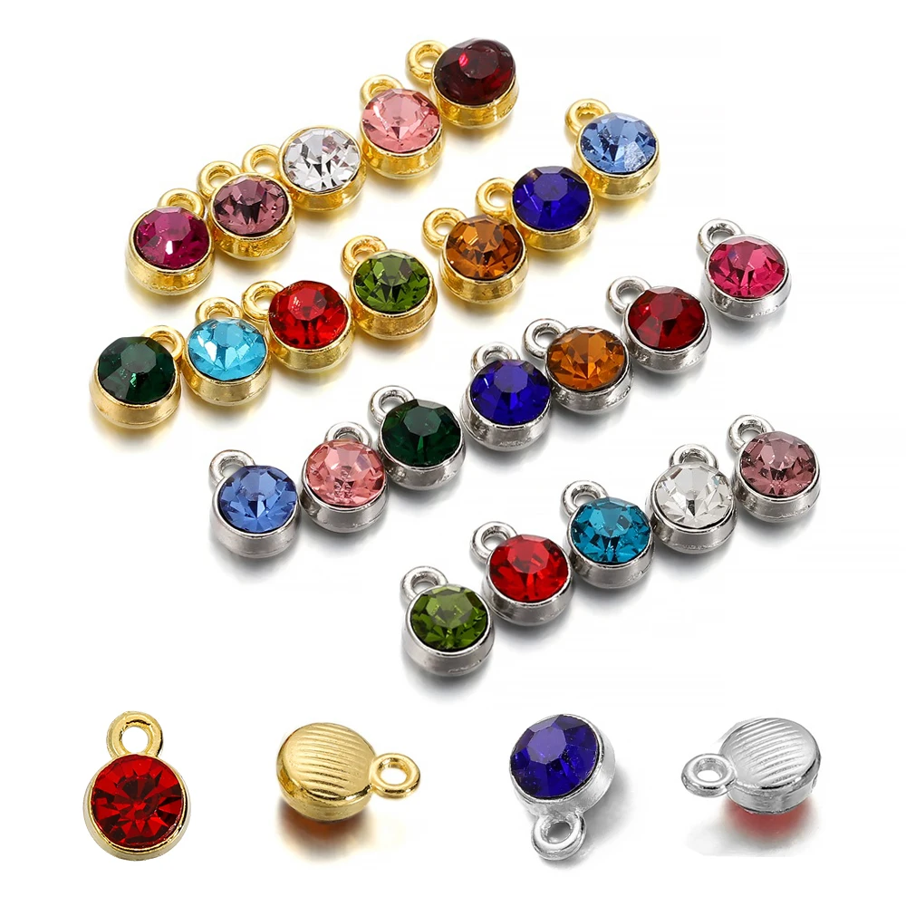 20Pcs/Lot Colorful Crystal Birthstone Charms for DIY Necklace Bracelet Earring Keychain Pendant Jeweley Making Accessories